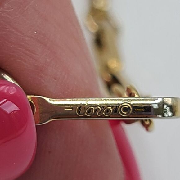 Vintage CORO Goldtone Rhinestone Necklace, Adjustable Length - Picture 3 of 10